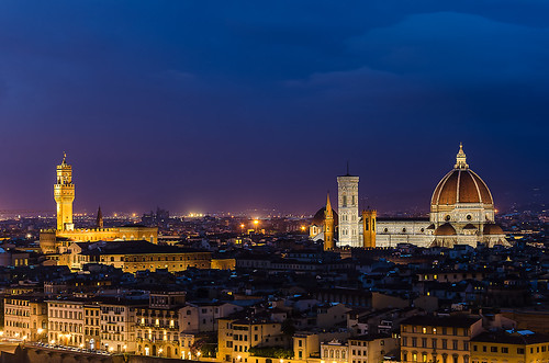 Firenze esti kép - A night shot in Florence, Italy
