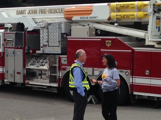 Saint John Firefighters at Operation Lifesaver Trespass Outreach Event