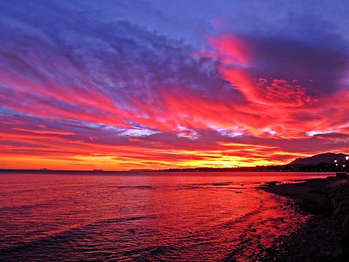 sunset españa atardecer mar spain andalucia costadelsol puestadesol marbella