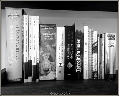 cook books on the shelf