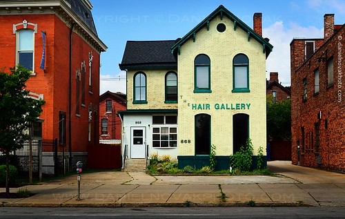 street city summer house ny newyork color building brick yellow hair happy photo buffalo mainstreet downtown gallery bright image picture 2013