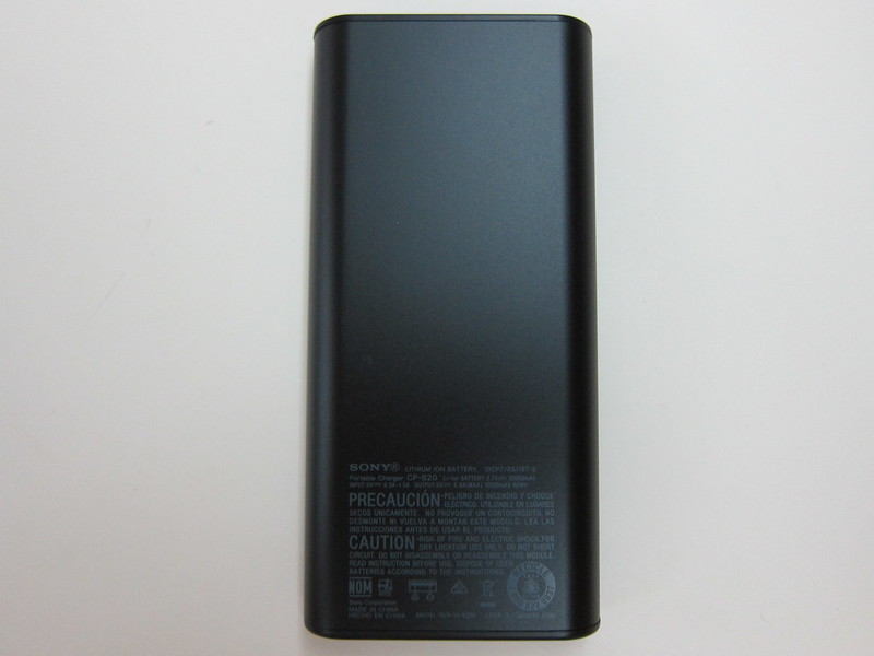 Sony CP-B20 20000mAh USB Portable Charger - Bottom