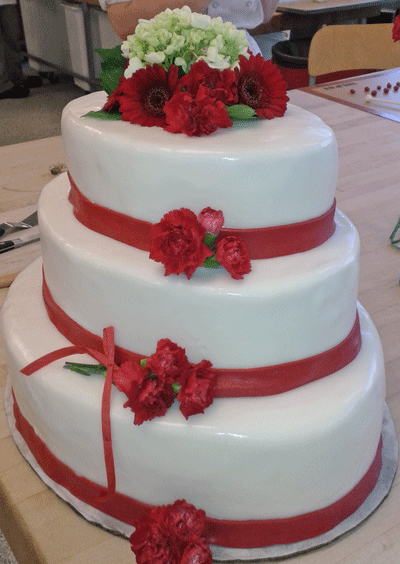 Almond Cherry Wedding Cake