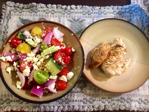 Greek Salad and BBQ chicken