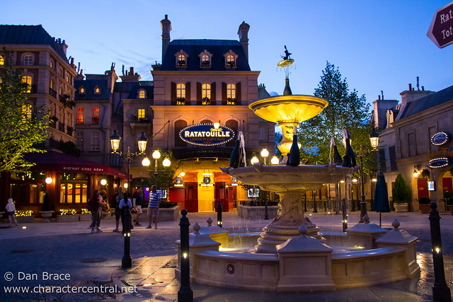The brand new Ratatouille area by night