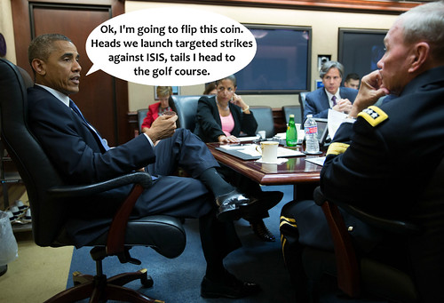President Barack Obama meets with his national security advisors in the Situation Room of the White House