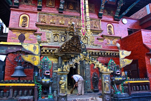 intricate gold work on this temple