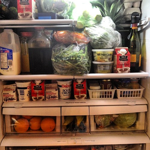 Full fridge. Need to do some organizing today! #groceryhaul