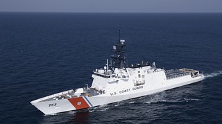 The Coast Cutter Hamilton performs sea trials in the Gulf of Mexico Aug. 13, 2014. (U.S. Coast Guard photo by Petty Officer 3rd Class Carlos Vega)