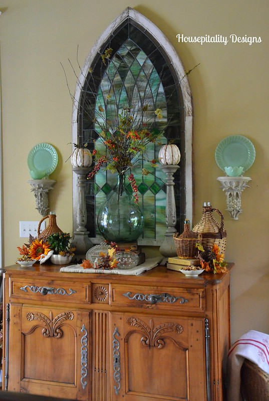 Antique French Buffet Fall Vignette