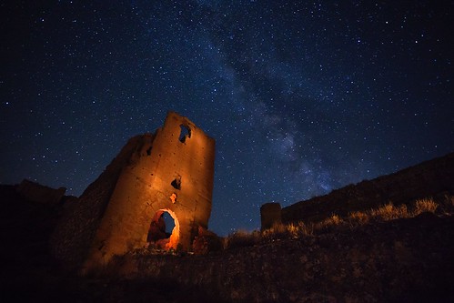 lightpainting torre ruinas verano nocturna lorca castillo 2014 abandonada contaminacionluminica vialactea jiquena