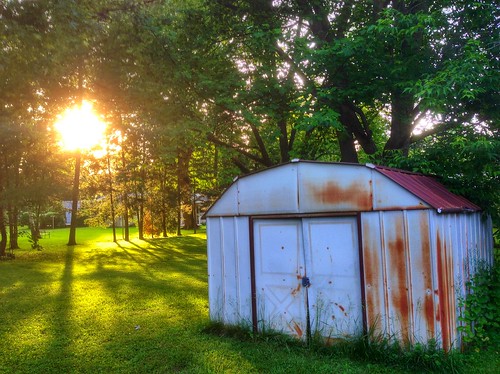sunset rust shed