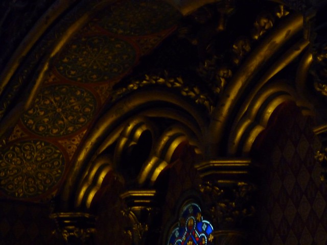 In Sainte Chappelle at night