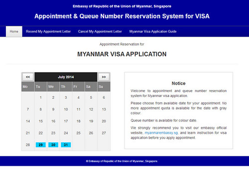 Applying to a Myanmar visa online