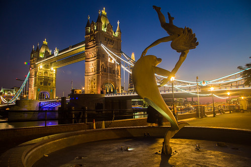 city uk bridge light sunset england sculpture london tower statue skyline night towerbridge lights dusk girlanddolphin girlwithdolphin