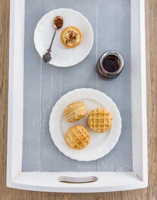 Waffle Macarons with Maple Bacon Buttercream