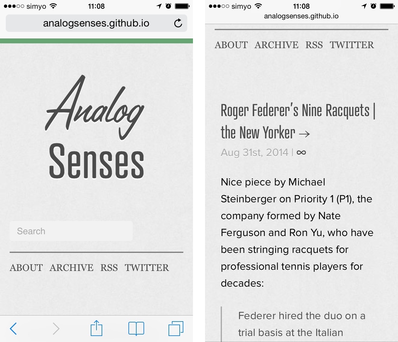 Analog Senses on iPhone - Octopress by Álvaro Serrano, on Flickr