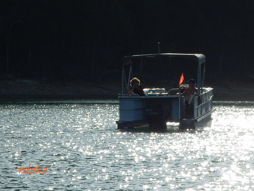 sunset lake boat pontoon tablerocklake