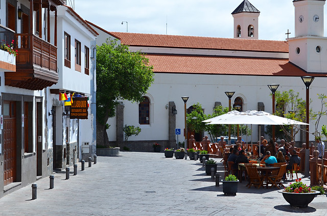 Plaza and church, Tejeda, Gran Canaria