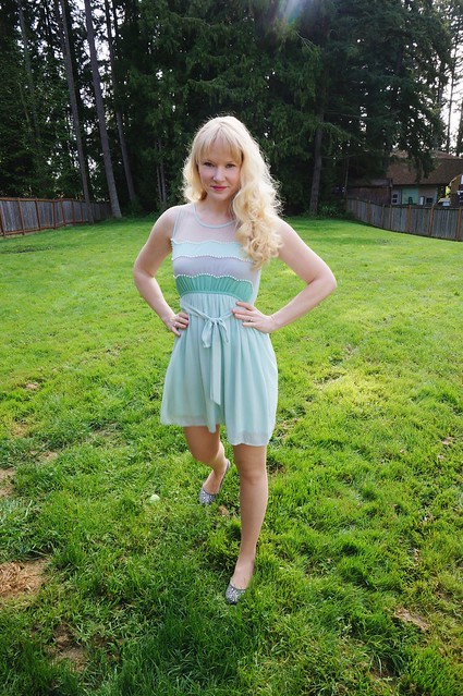 mint colored Easter dress