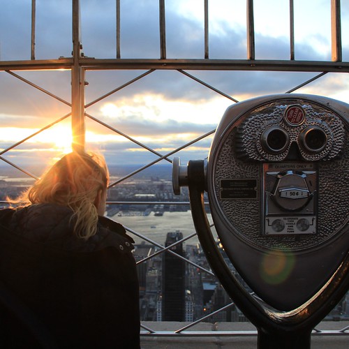 A girl on the Empire State Building