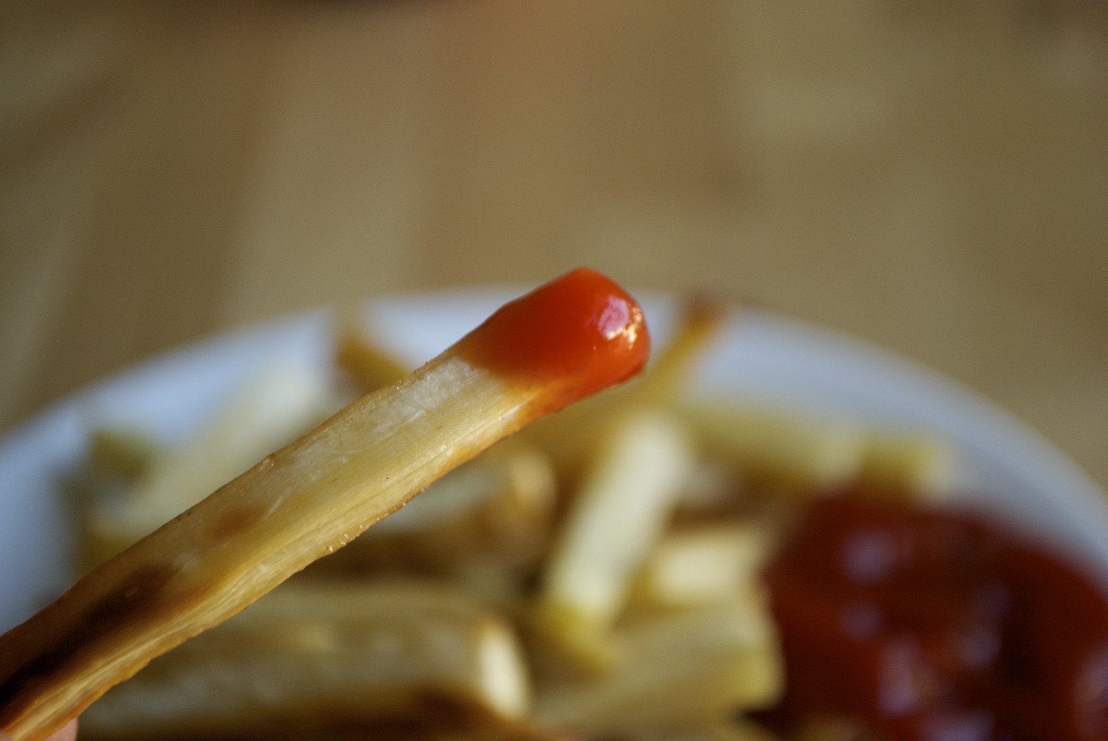 parsnip fries with sriracha-spiked ketchup