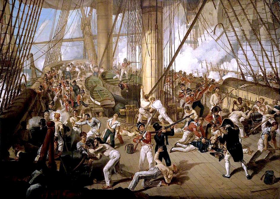 The Fall of Nelson, Battle of Trafalgar, 21 October 1805 by Denis Dighton, c.1825