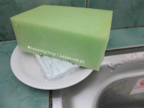 Laundry bar soap used to dishwash. DDD Habitat Inc. in Lorega, Kitaotao, Bukidnon