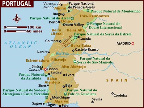 lonely planet map portugal