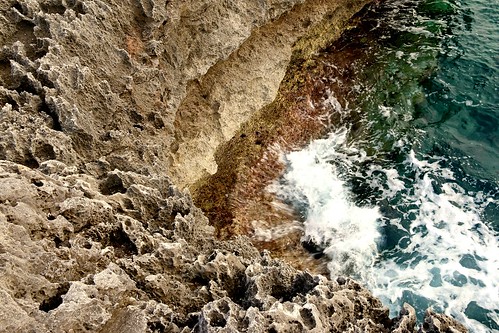 blue sea brown green water rock stone coast movement spain rocks mediterranean waves erosion limestone menorca camídecavalls