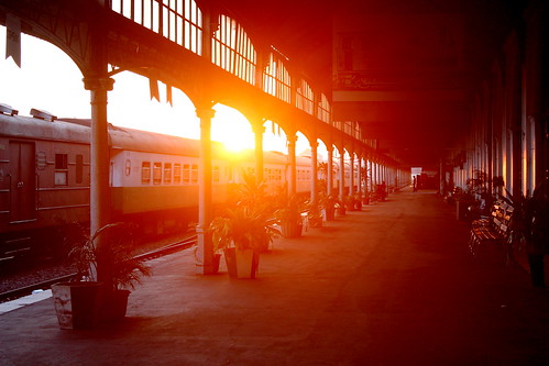 sunset trainstation mozambique maputo 2014