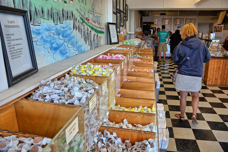Many choices of salt water taffy to choose from