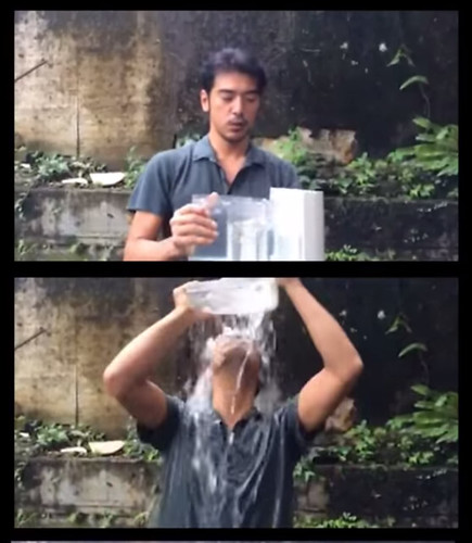 金城武使用除濕機的回收水進行冰桶挑戰 （Ice Bucket Challenge）