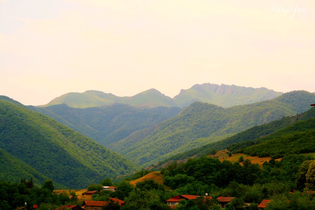 Mt. Dizapayt & village Tumi.  Hadrut region, Artsakh, Armenia.