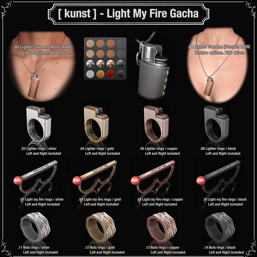 [ kunst ] - Light My Fire Gacha - SecondLifeHub.com