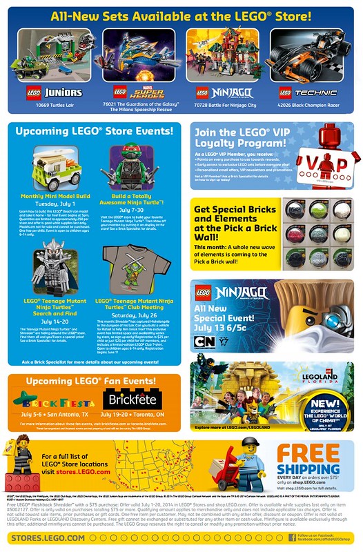 LEGO July 2014 Store Calendar