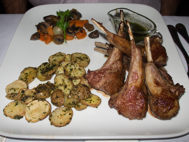 Rack of lamb with mint sauce