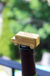School Bus Wine Stopper - Back, Stop Sign Side and Engraving