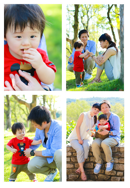 家族写真　公園　屋外　子供写真　誕生日記念　モリコロパーク　愛知県長久手市