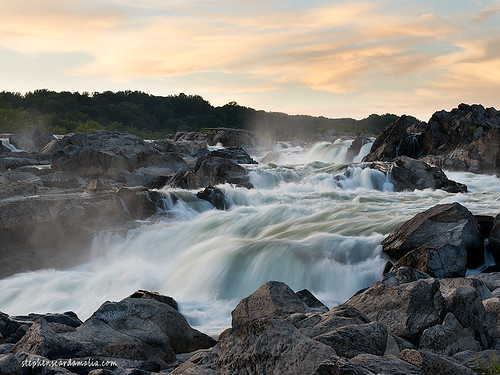sunset water virginia waterfall rocks dusk greatfalls maryland potomac d800