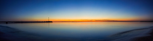 sunset sea panorama evening long exposure baltic klaipėda