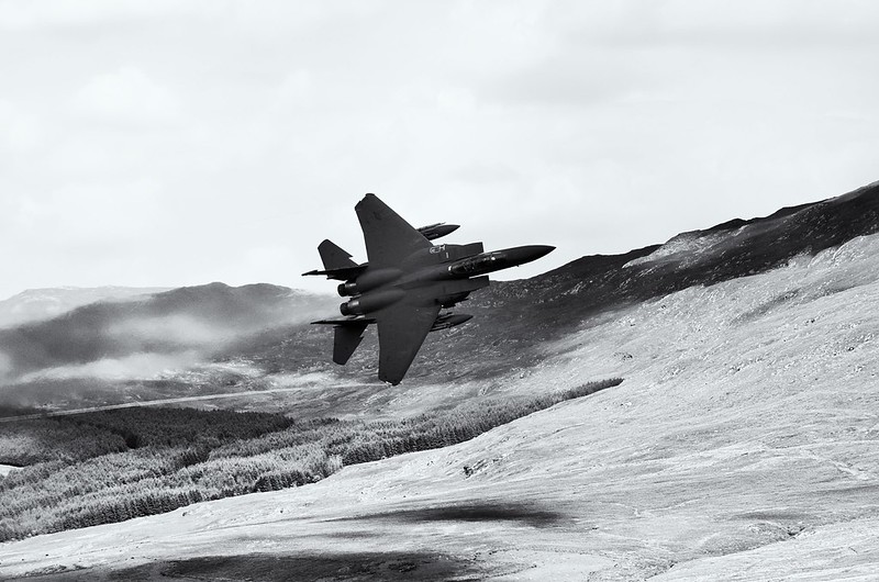 F-15 Eagle low flying at Mach Loop