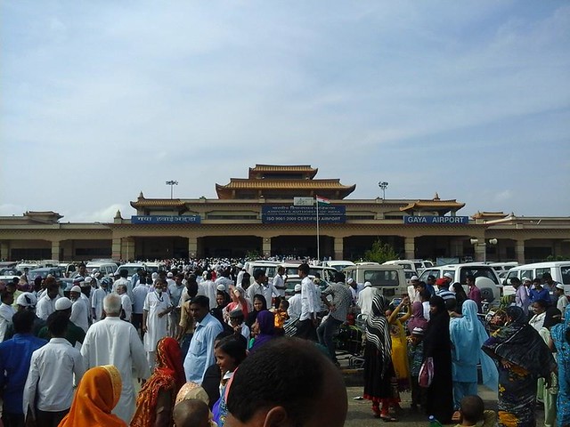 Hajis infront of the terminal.