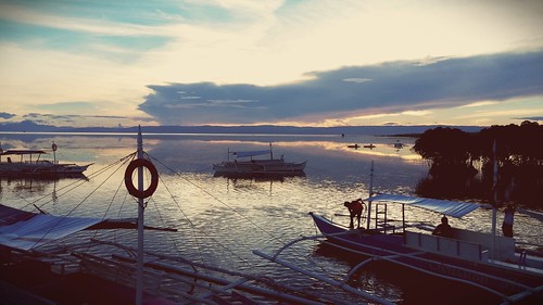 travel sunset sea island fishing asia southeastasia philippines bohol panglao panglaoisland
