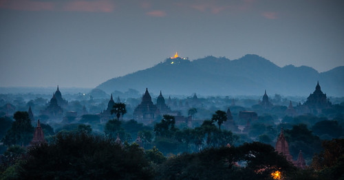 panorama sunrise asia myanmar bagan