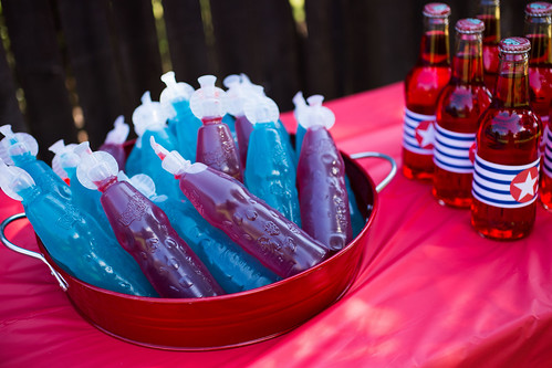 Captain America Party Red and Blue Drinks #HeroesEatMMs #Shop