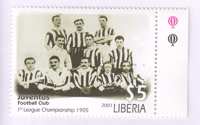 juventus stamp 1 2001 - liberia