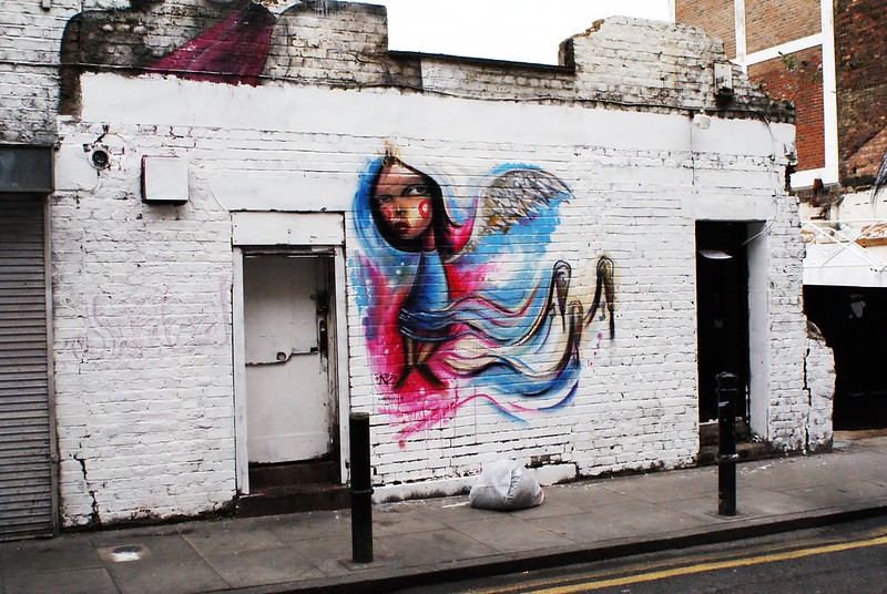 Street art à Shoreditch à Londres.