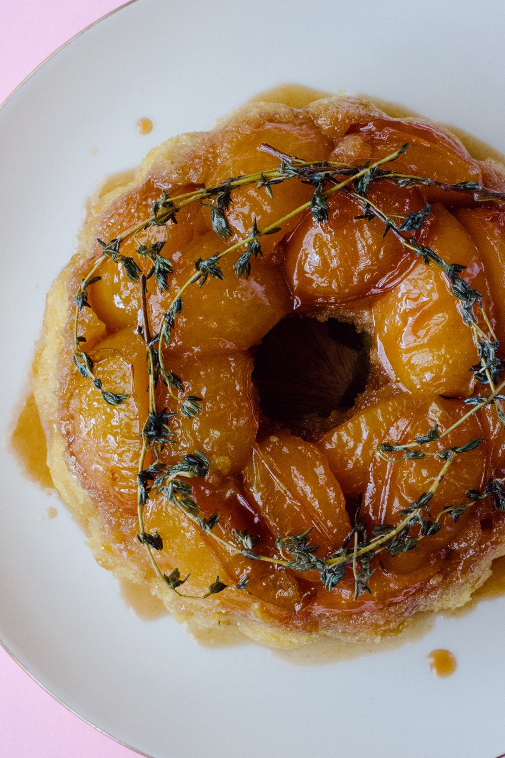 Steamed Pudding with Honey and Thyme Plums