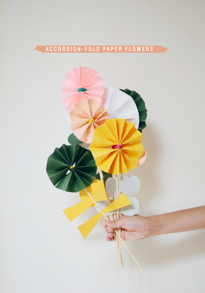 accordion-fold paper flowers
